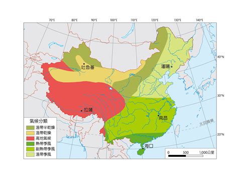 中國氣候分布圖|中國氣候: 氣候分布圖